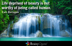 Life deprived of beauty is not worthy of being called human.
