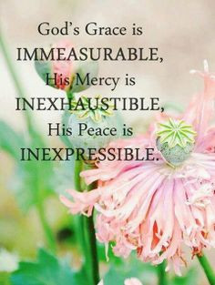 ... immeasurable, His Mercy is inexhaustible, His Peace is inexpressible