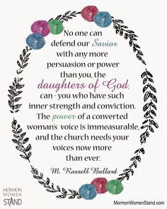 ... you, the daughters of God, can.