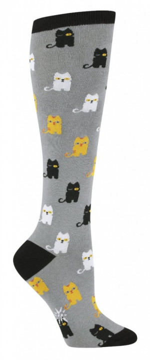 Sock It To Me Cats Grey Knee High Sock