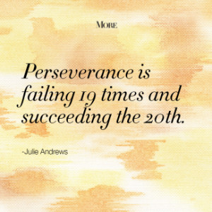 perseverance is failing 19 times and succeeding the 20th julie andrews