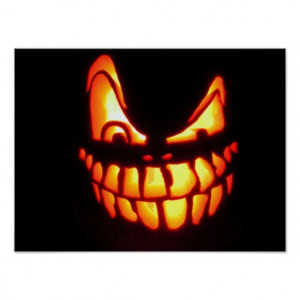 Evil Halloween Jack o' Lantern Poster