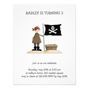 Pirates · Pirate, Flag & Treasure Personalized Invitation