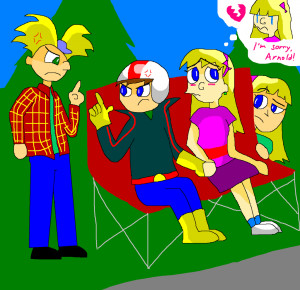 Hey Arnold - Arnold, Kick Buttowski & Helga by TXToonGuy1037