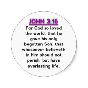 Bible Verses - John 3.16 KJV Stickers
