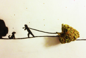 Christmas drawing art santa weed marijuana smoke cannabis pot 420 high ...