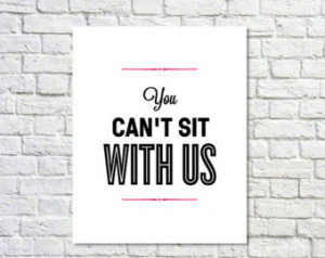 ... Mean Girls Quote, Movie Poster, Type Poster, Black PinkDecor, Girl