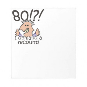 Recount 80th Birthday Memo Pad