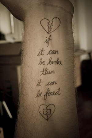 amazing heart quote tattoo on arm posted in gallery quotes tattoos on ...