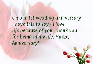 On our 1st wedding anniversary I have this to say - I love life ...
