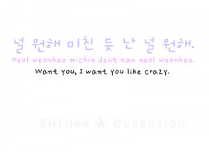 crazy, cute, hangul, heart, korean, love, shinee, text, words