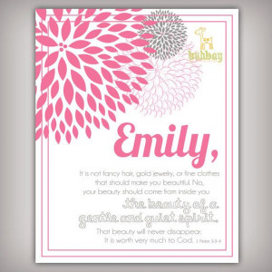 Scripture Bible Verse 8x10 Art Print for Girls Room 1 by buhbay, $18 ...