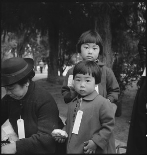 Two Children of the Mochida Family, with Their Parents, Awaiting ...