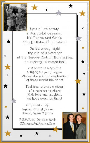 Pin Sample 50th Birthday Party Invitation Wording On Pinterest Picture