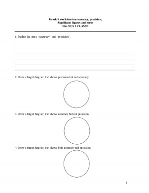 Grade 8 Worksheet On Accuracy Precision And Error picture