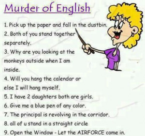 Murder Of English by Correct sentence – Funny English Quotes. Very ...