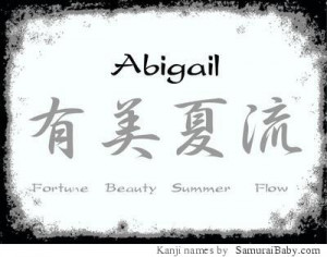 Abigail Name Tattoo In Kanji Symbols picture