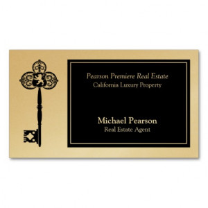 Gold Luxury Real Estate Agent Business Card