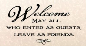 Welcome Friends - Vinyl Wall Decal Mural Art - Quote - Inspirationel ...