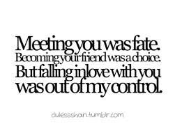 meeting you was fate, becoming your friend was a choice, but falling ...