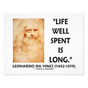 Life Well Spent Is Long (Leonardo da Vinci Quote) Personalized Invite ...