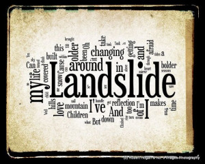 Landslide - Fleetwood Mac Stevie Nicks Word Art - 8x10 Word Cloud Art ...