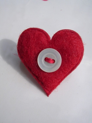 Red Felt Button Valentines...