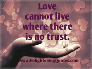 Love cannot live where there’s no trust