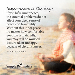 the key to happiness is inner peace