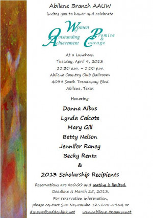 AAUW Women of Outstanding Achievement / Women of Promise & Courage ...