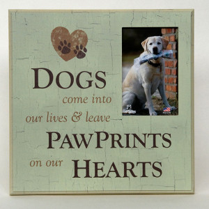 Dog Sympathy - Pawprints on Our Hearts Memorial Frame
