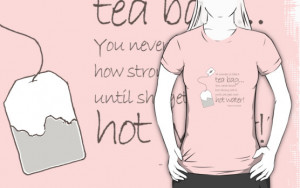 tea party border design featuring a watermark of a girl carrying a tea