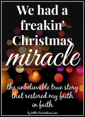 true story - a Christmas miracle by Robyn Welling @RobynHTV