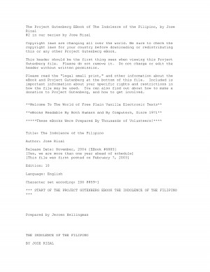 docstoc.comThe Indolence of the Filipino