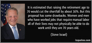 It is estimated that raising the retirement age to 70 would cut the ...