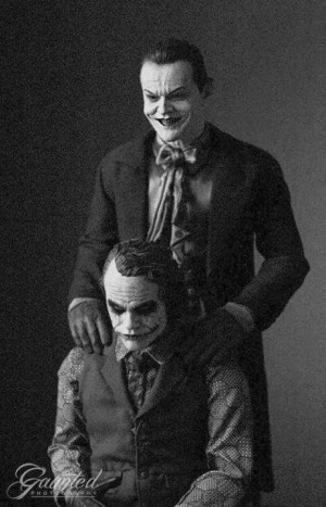 Jack Nicholson and Heath Ledger as the Joker.