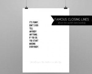 The CATCHER In The RYE J.D. Salinger // quote poster // Select a Size ...