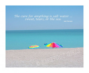 Beach Scene With Umbrellas - Quote to Live By - Fine Art Photographic ...