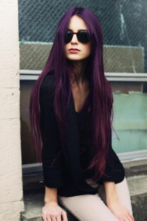 Long Dark Purple Hair