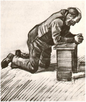 Vincent van Gogh's Man Praying Drawing