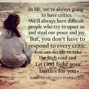 Let God fight your battles...