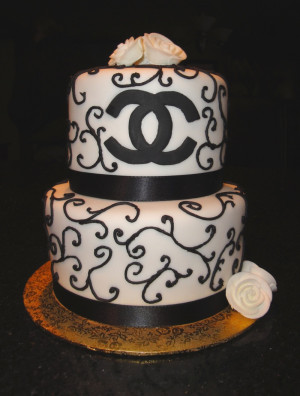 Black And White Birthday Cake