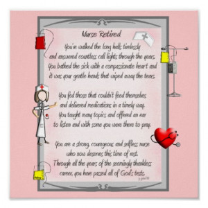 Retired Nurse Canvas Art Poem by Gail Gabel,RN Print