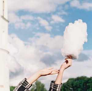 clouds, cotton candy, cute, funny, girl, hand, hands, hipster, moving ...