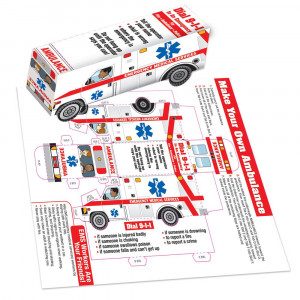 EMS Workers Are Your Friends! Ambulance Paper Cutout