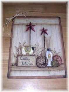 Amazon.com : Country Kitchen Sheep Barn Stars Primitive Country Wooden ...