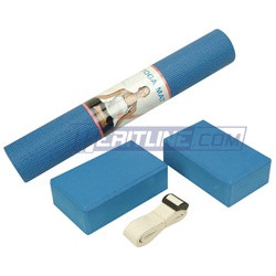 Personal Health & Fitness Yoga Set in Blue. Comes with 1 Non-Slip PVC ...