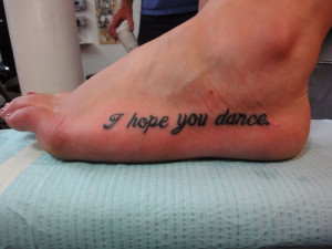 hope you dance...