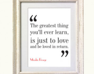 Moulin Rouge Movie Quote. Typograph y Print. 8x10 on A4 Archival Matte ...