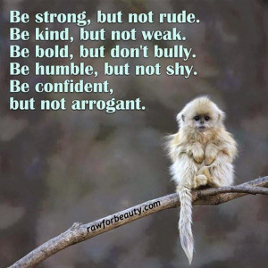 ... don't bully. Be humble, but not shy. Be confident, but not arrogant